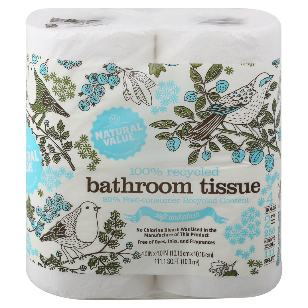 Natural Value - Bath Tissue 250sht - Case Of 24 - 4 Pk - Maras Green